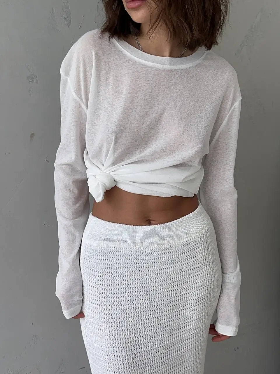 Hirsionsan Basic soft  T-Shirts Women Summer Long Sleeves