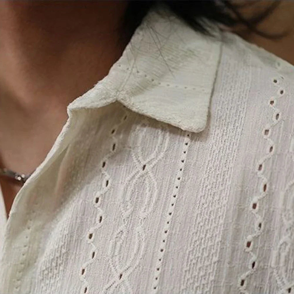 Mens Japanese Retro Loose Shirt