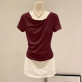 Summer Off Shoulder Top Women Versatile Base Shirt