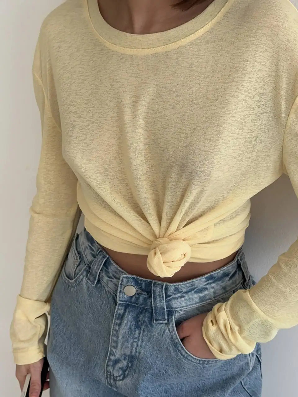 Hirsionsan Basic soft  T-Shirts Women Summer Long Sleeves