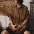 Mens Japanese Retro Loose Shirt